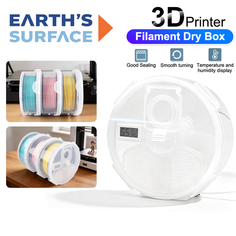 3D Printing Deck Box - 壁掛け式気密3Dプリンターフィラメント乾燥ボックス（湿度計・温度計付き）1KGフィラメント用スムーズ供給3Dプリンタードライヤーボックス
