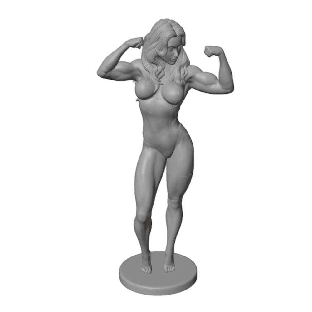 3D Printing Instructor - セクシーなフィットネス女性、ロングヘアのフィットネスインストラクター、1/24ミニチュア樹脂像、75mm手作りモデルキット、3Dプリント、未塗装で手塗りが必要、樹脂モデル、ギフト、神秘的なフィギュア装飾、詳細なファンタジーフィギュア、細かい職人技