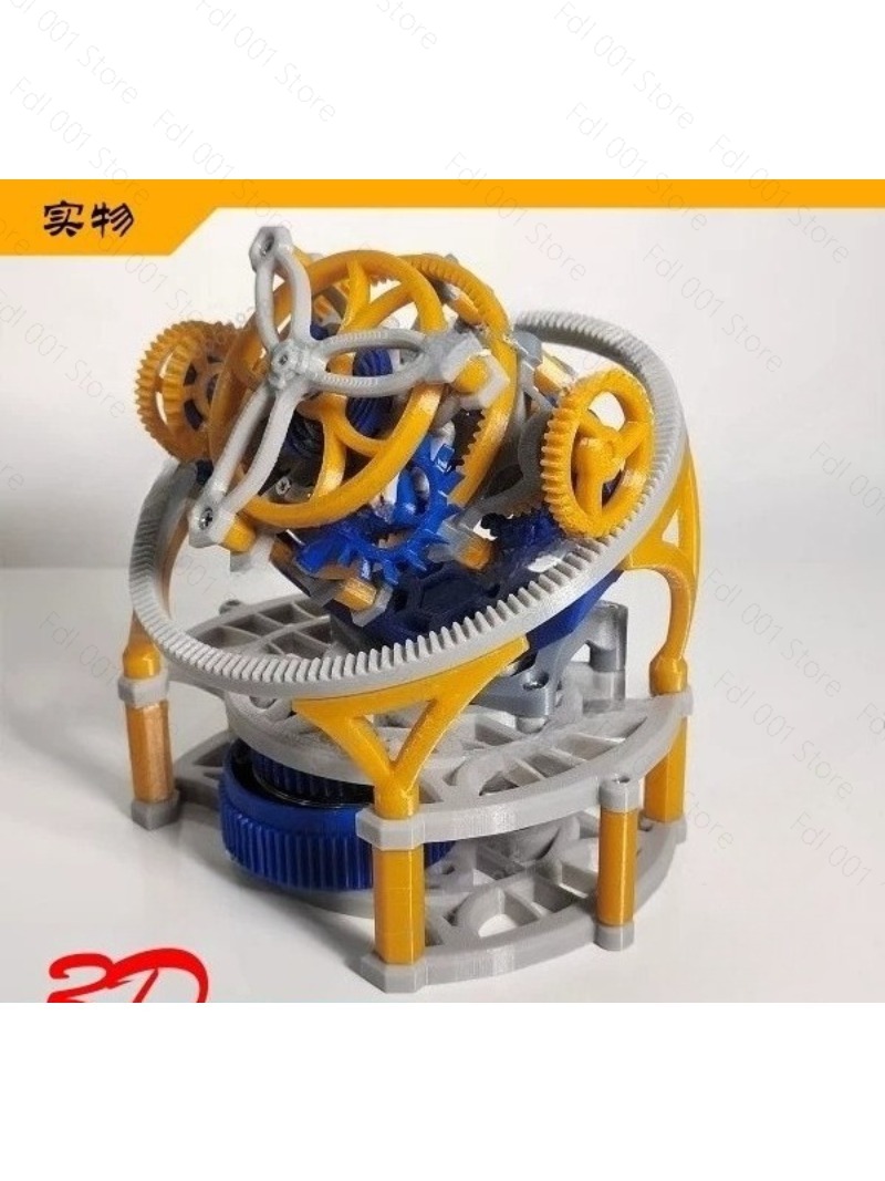 3D Printing Model - 2026 Q896 メカニカル3Dプリント三軸トゥールビヨンモデルムーブメントオーナメント、クリエイティブギフト、手作りDIYスティックツイスト
