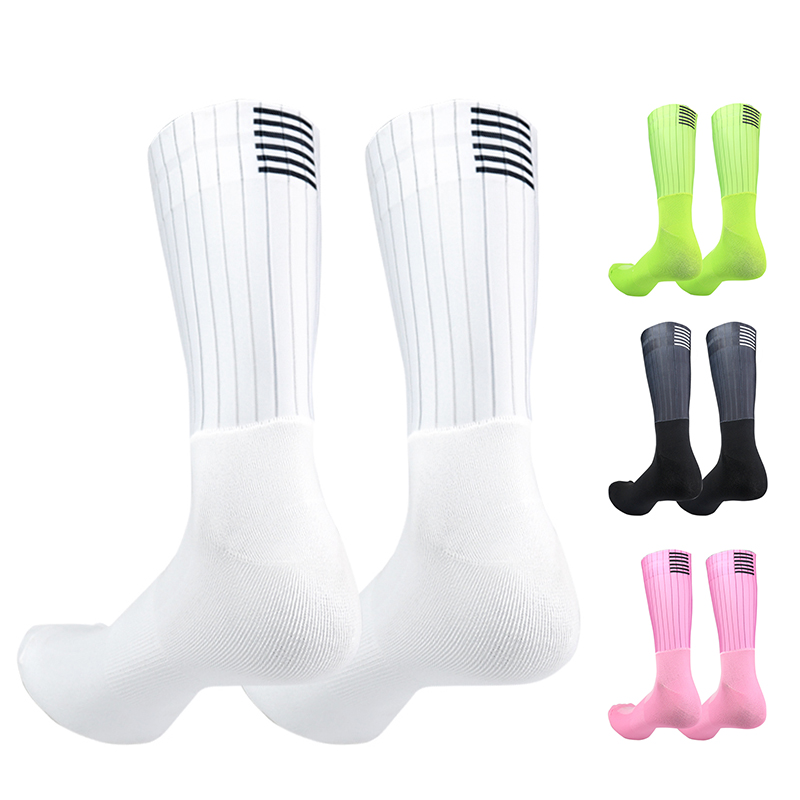 Silicone Sock Hotend - プロチームエアロサイクリングソックスアンチスリップシームレスシリコンランニングスポーツロードバイクソックス