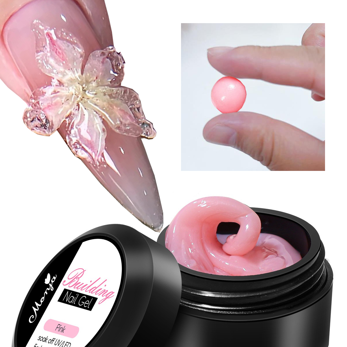 3D Printing Epoxy Resin - 3Dジェルネイルエクステンション,ピンク,べたつかない,偽のマニキュア用,15ml
