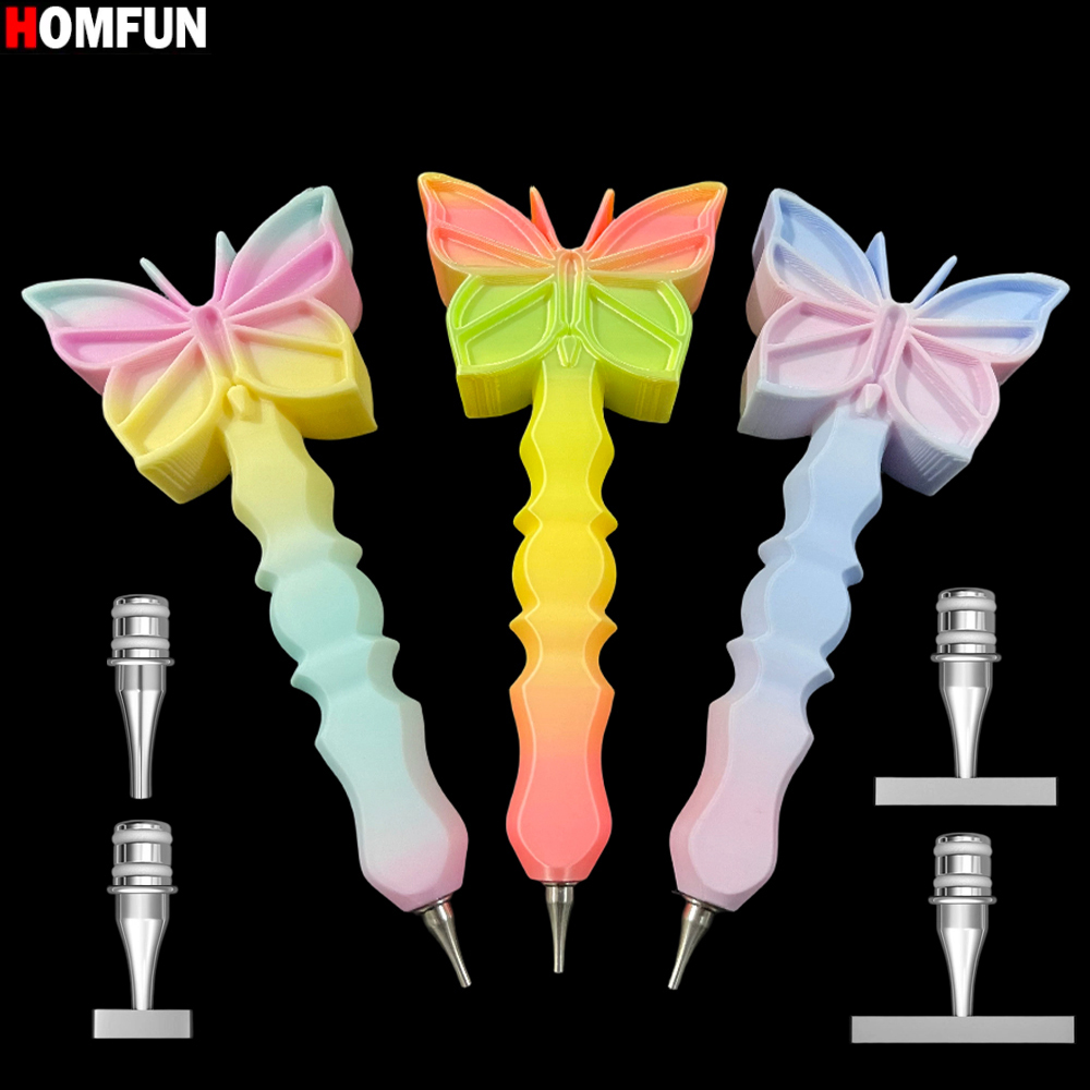 Enclosure 3D Printing - HOMFUN 3D プリントバタフライダイヤモンドペインティングペン、刺繍ドットドリルペンツール、多機能メタルチップアクセサリー