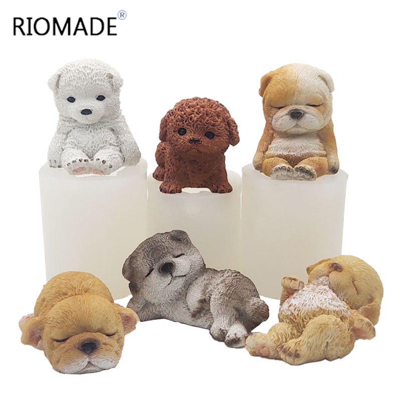 3D Printing Epoxy Resin - 3D 犬シリコーン型 6 モデリング子犬ムースキャンドル型チョコレート砂糖フォンダンケーキデコレーションツール石膏粘土エポキシ型