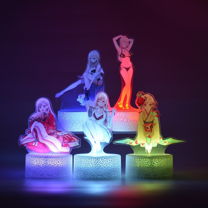 3D Printing Character - かわいいアニメ「私のドレスアップダーリン」シリーズナイトライト漫画キャラクター北川マリンキュートな創造性プリント3Dカラーナイトライト