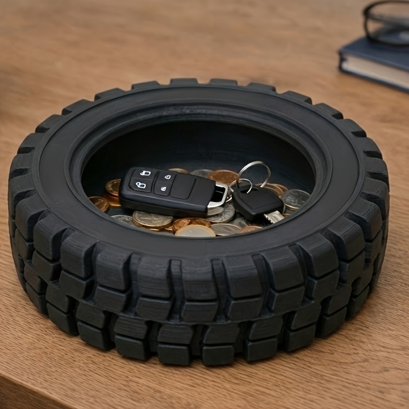 Enclosure 3D Printing - 3Dプリントされたミニチュアタイヤ収納トレイ、クラッタートレイ、装飾用収納ボックス、家の装飾用ワークスペース整理ツール