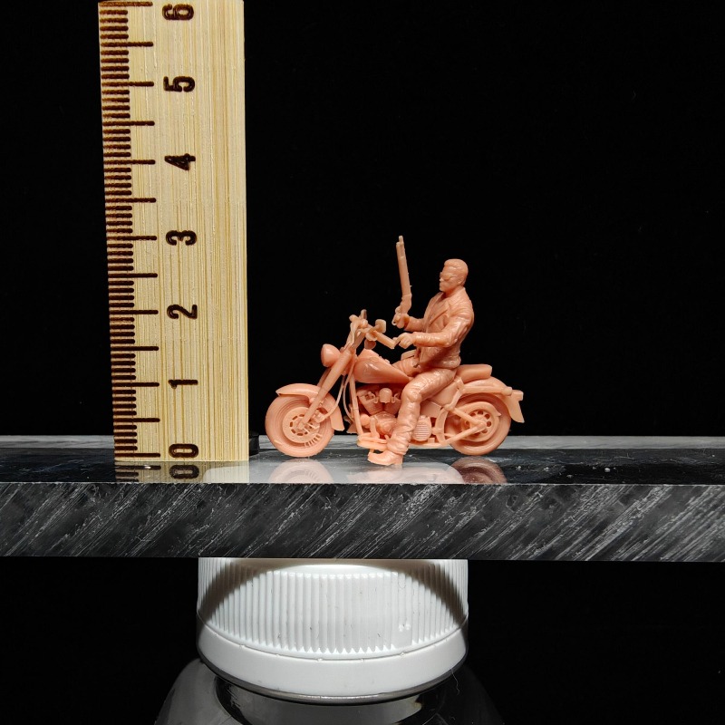 3D Printing Diecast Cars - 1/64スケールミニチュアバイカーフィギュア、オートバイ付き、高精度3Dプリントモデル、ダイキャストカーガレージジオラマシーンの装飾用