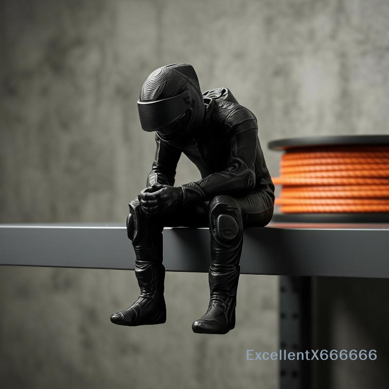 3D Printing Office Setup - 3Dプリント製のクリエイティブなレーシングスタイルの着座フィギュア、ミニオーナメント、ホームデスク、オフィス、ゲーミングセットアップの装飾ギフト