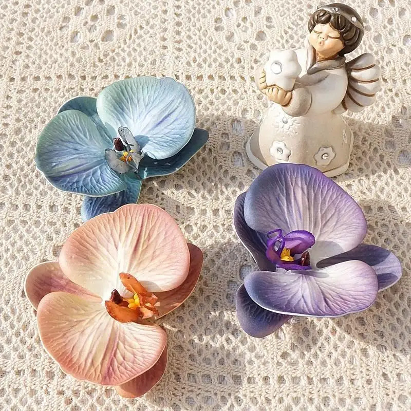3D Printing Gif - 3Dプリントされた蝶蘭のヘッドピース、人工綿とシリコンの花、結婚式の記念品、パーティーギフトボックス、ヘアアクセサリー