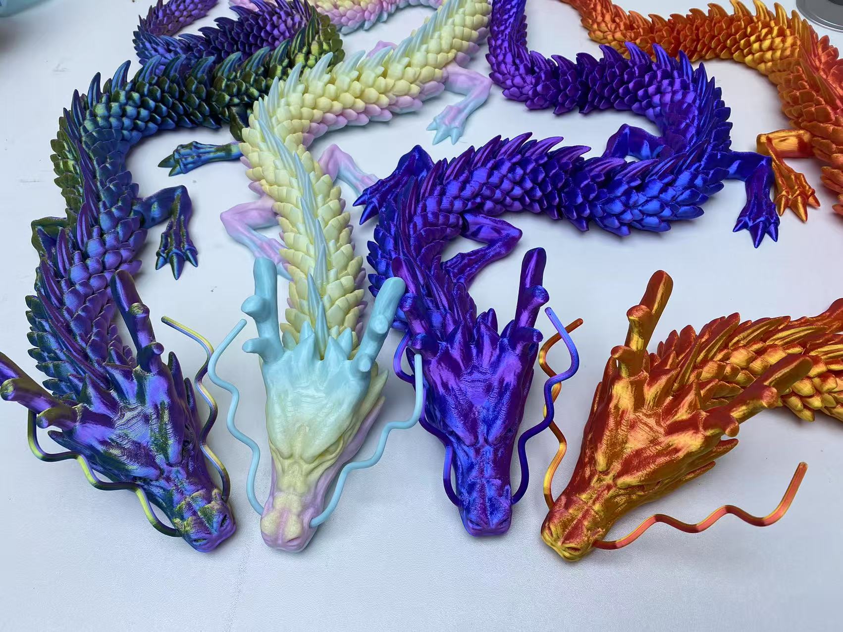 3D Printing Gif - 60 センチメートル 3D 印刷ドラゴンおもちゃ中国ドラゴンジョイント回転カラフルな工芸品デスクトップ装飾品装飾ギフトおもちゃ