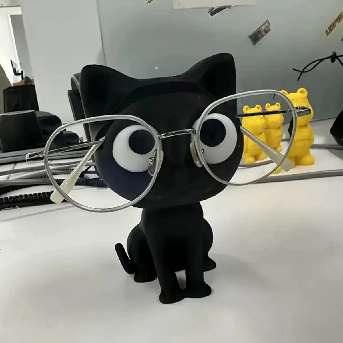 3D Printing Glasses Frames - 3Dプリントされた猫の眼鏡フレーム、サングラス、通常のメガネを収納可能、デスクトップオーガナイザー、誕生日プレゼント、バレンタインデーギフト。