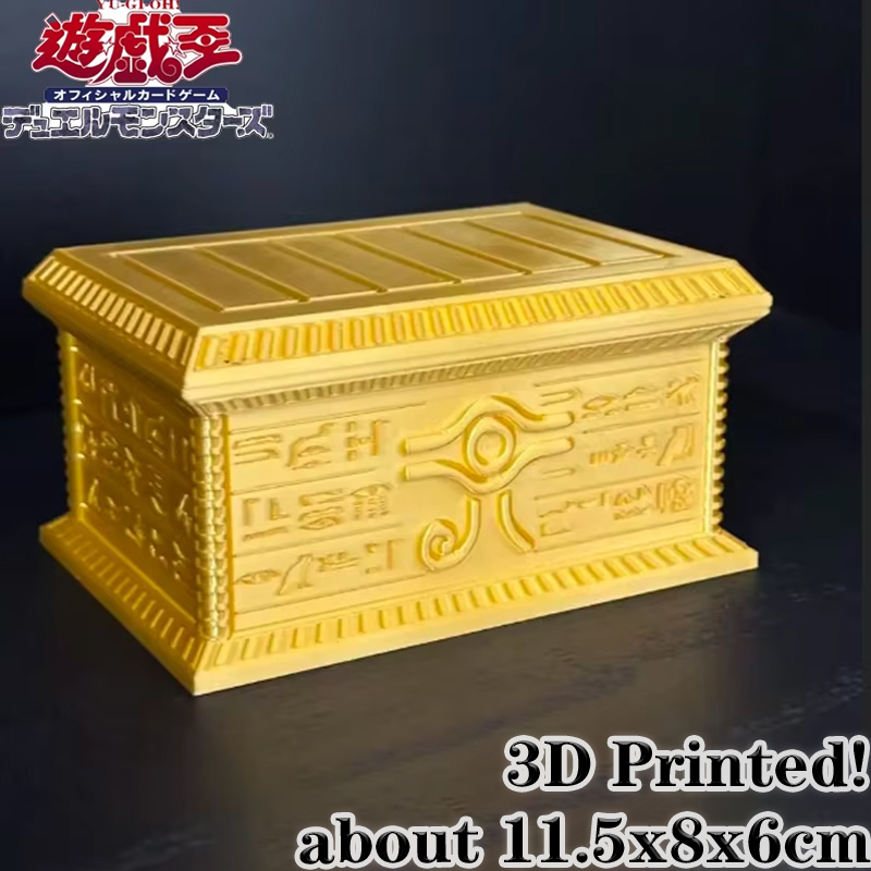 Enclosure 3D Printing - 2026年最新 ユーギオーゴールドサルコファージ 3Dプリントカードホルダーボックス 磁気閉鎖式 デスクトップディスプレイ収納 アニメギフト