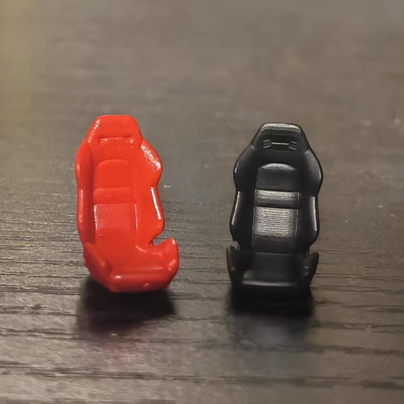 3D Printing Diecast Cars - 1 個 1/64 スケールレーシングシートモデル模擬黒/赤バケットシート 3D プリントインテリアディテールアクセサリーダイキャストカーディオラマ用