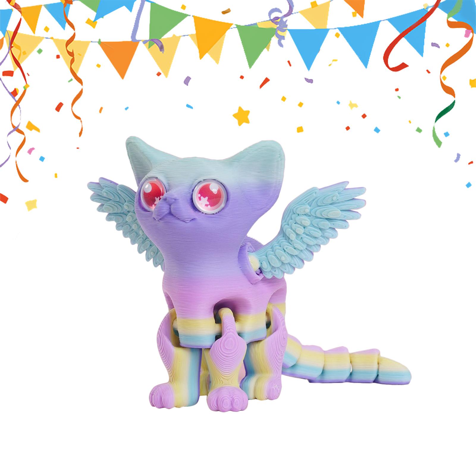 3Dプリント動物 3Dプリント猫フィギュア デスク用可動式多 - 3D Printing Character のレビューと価格