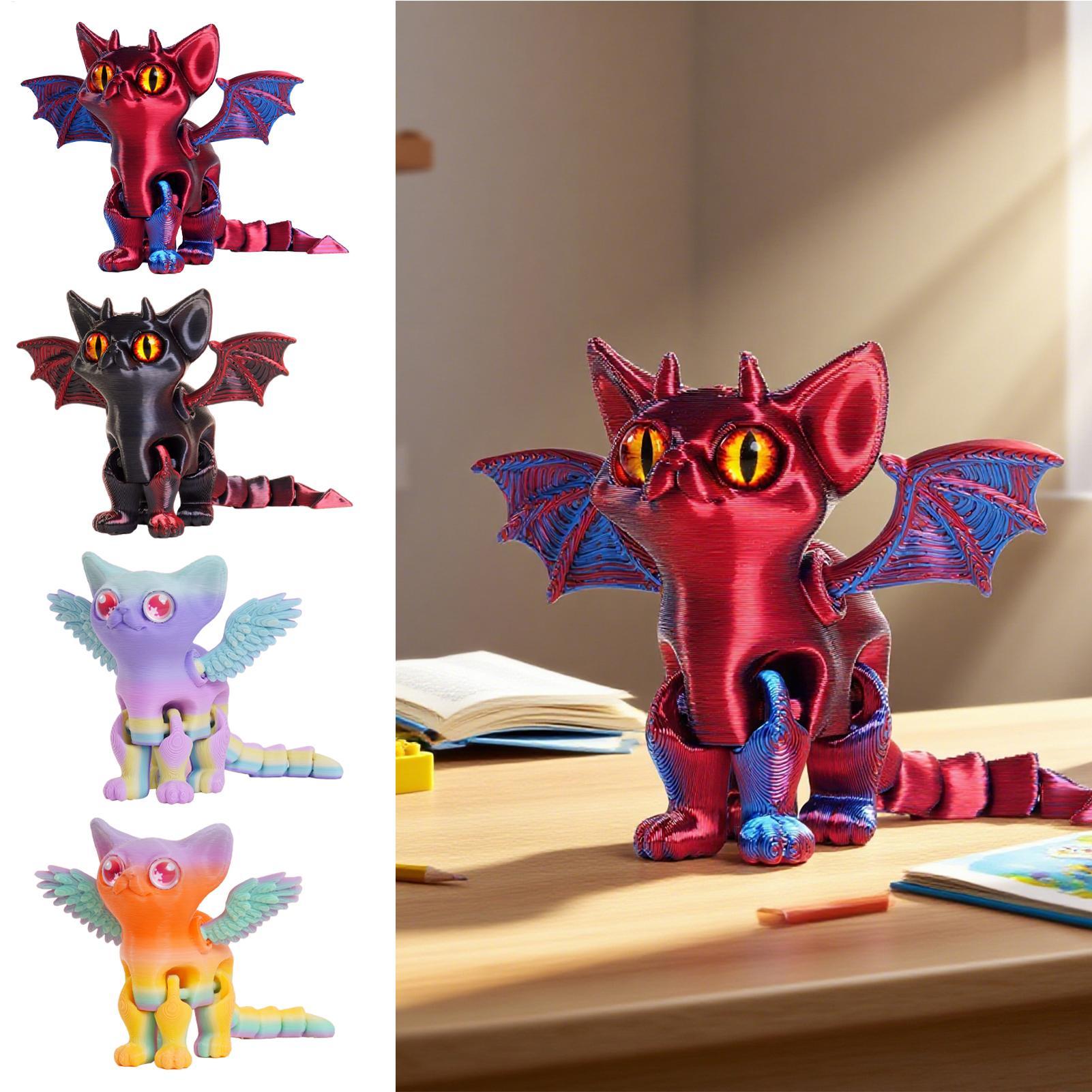 3Dプリント動物 3Dプリント猫フィギュア デスク用可動式多 - 3D Printing Character のレビューと価格
