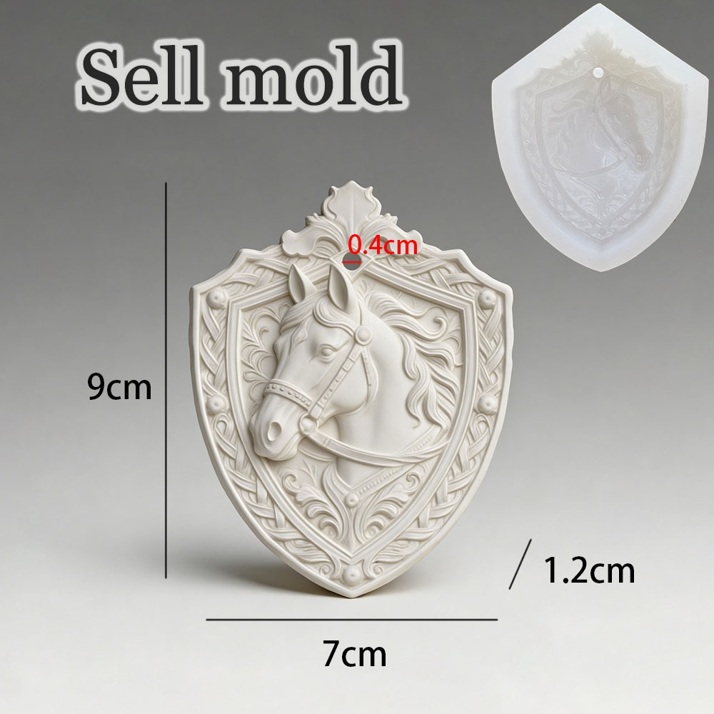 ヴィンテージ馬頭シールドレリーフシリコンモールド 3D 動物 - 3D Printing Epoxy Resin のレビューと価格