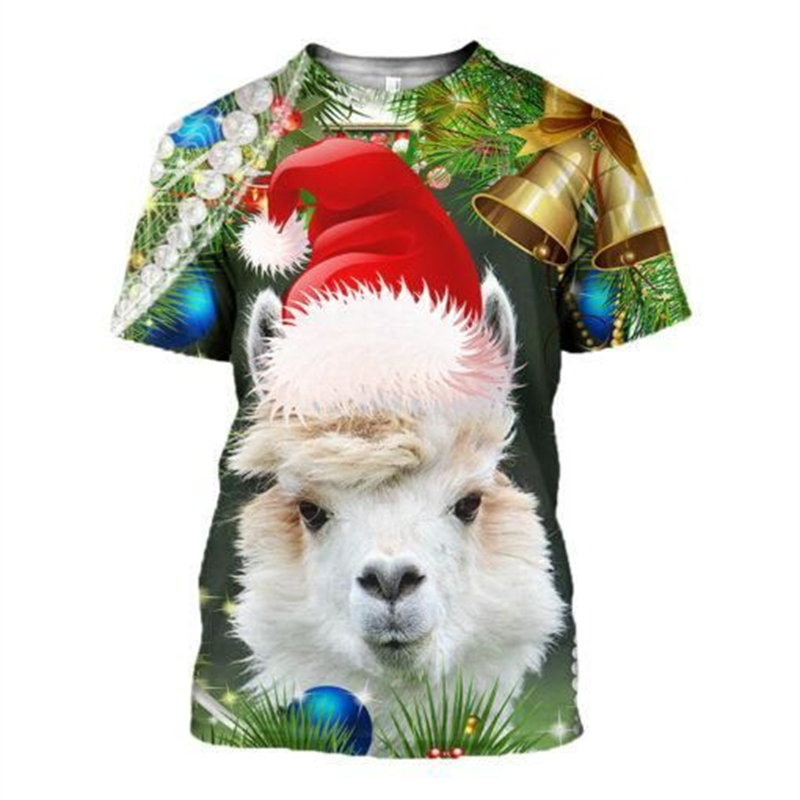 男性用長袖Tシャツ,3Dクリスマスウェア,動物モチーフ,牛の - 3D Printing Xmas のレビューと価格