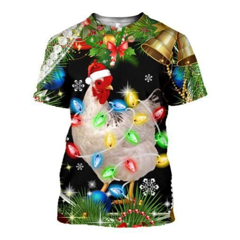 男性用長袖Tシャツ,3Dクリスマスウェア,動物モチーフ,牛の - 3D Printing Xmas のレビューと価格