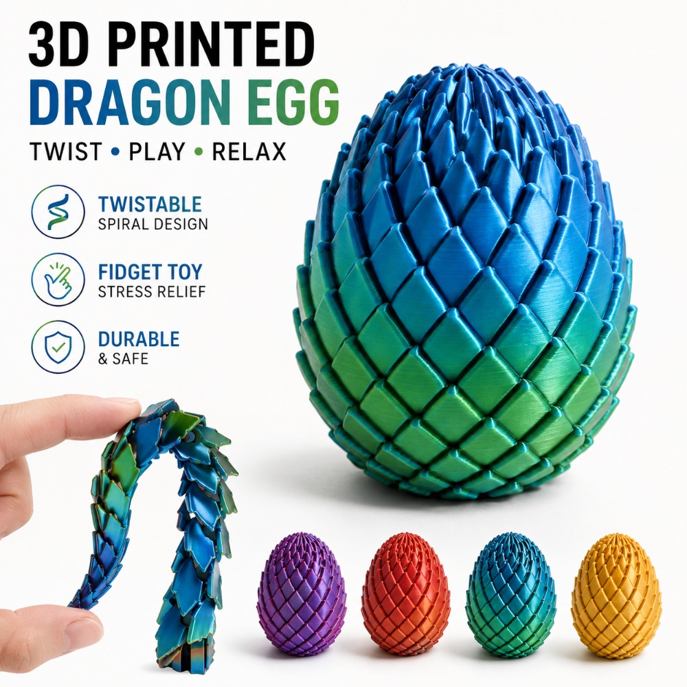 3D プリント 7.5/5.5 センチメートルツイストドラゴ - 3D Printing Gif のレビューと価格