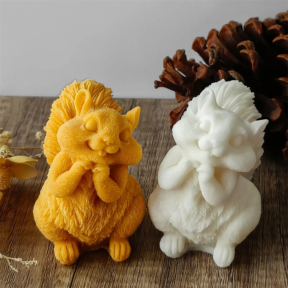 かわいいリスのキャンドルシリコンモールド 3D 松ぼっくり型 - 3D Printing Epoxy Resin のレビューと価格
