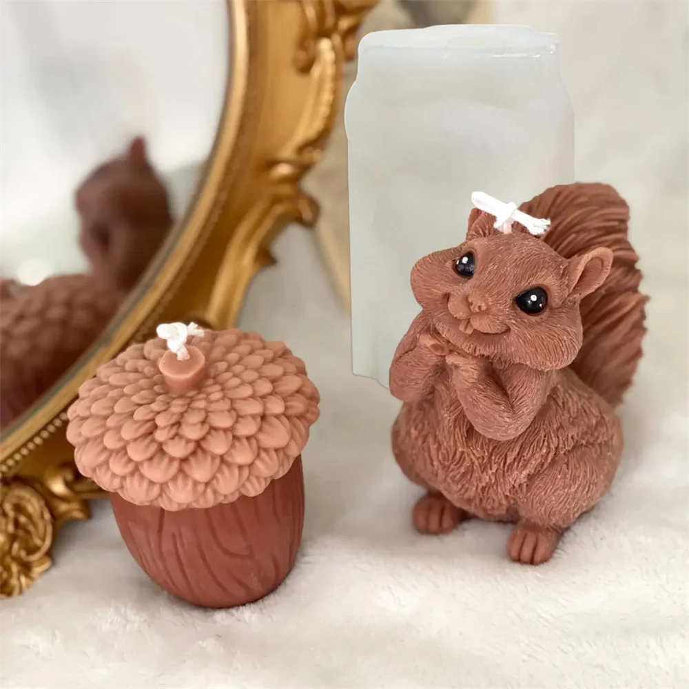 かわいいリスのキャンドルシリコンモールド 3D 松ぼっくり型 - 3D Printing Epoxy Resin のレビューと価格