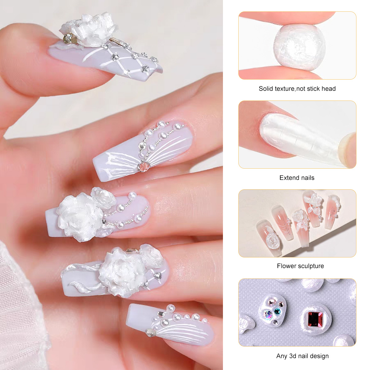 LIMEGIRL 3D パール彫刻ネイルジェルネイルモデリン - 3D Printing Epoxy Resin のレビューと価格