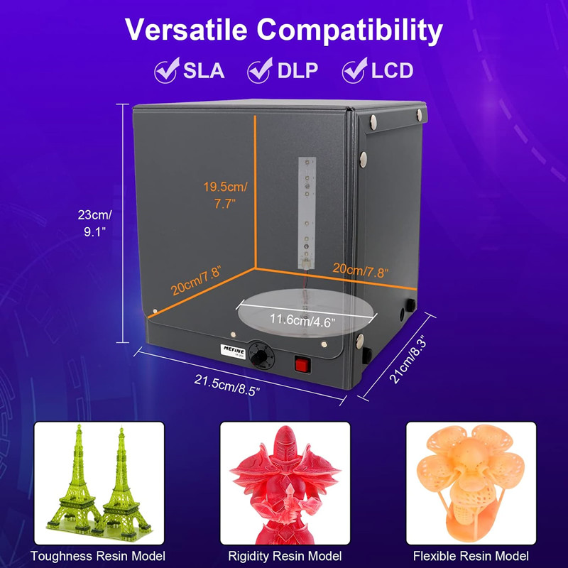 UVレジンライトボックス,電気360 ° ターンテーブル付き - 3D Printing Deck Box のレビューと価格