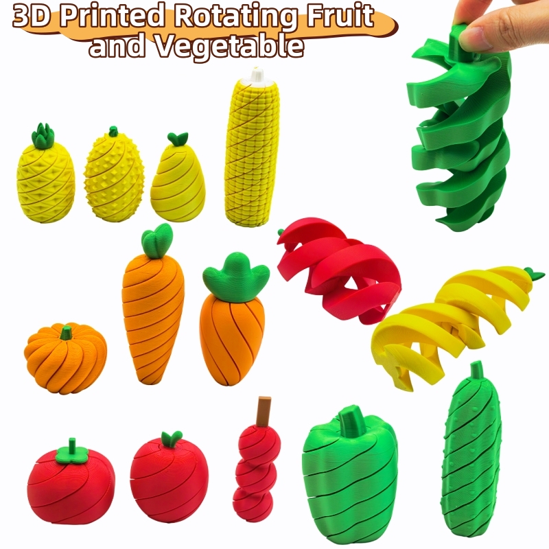 3Dプリントされた果物と野菜のストレス解消おもちゃシリーズ、 - 3D Printing Gif のレビューと価格